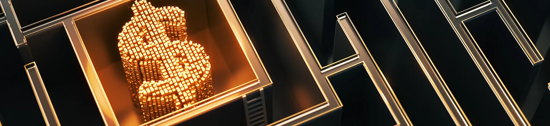 maze with golden dollar sign in the center