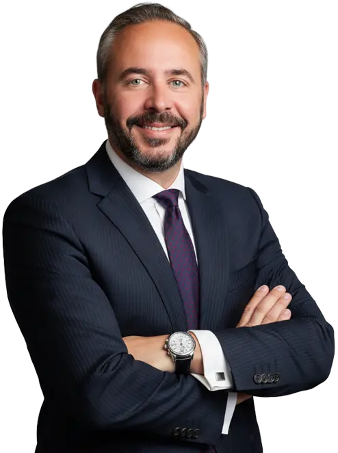 Attorney Evan Turk warm smile and angled pose